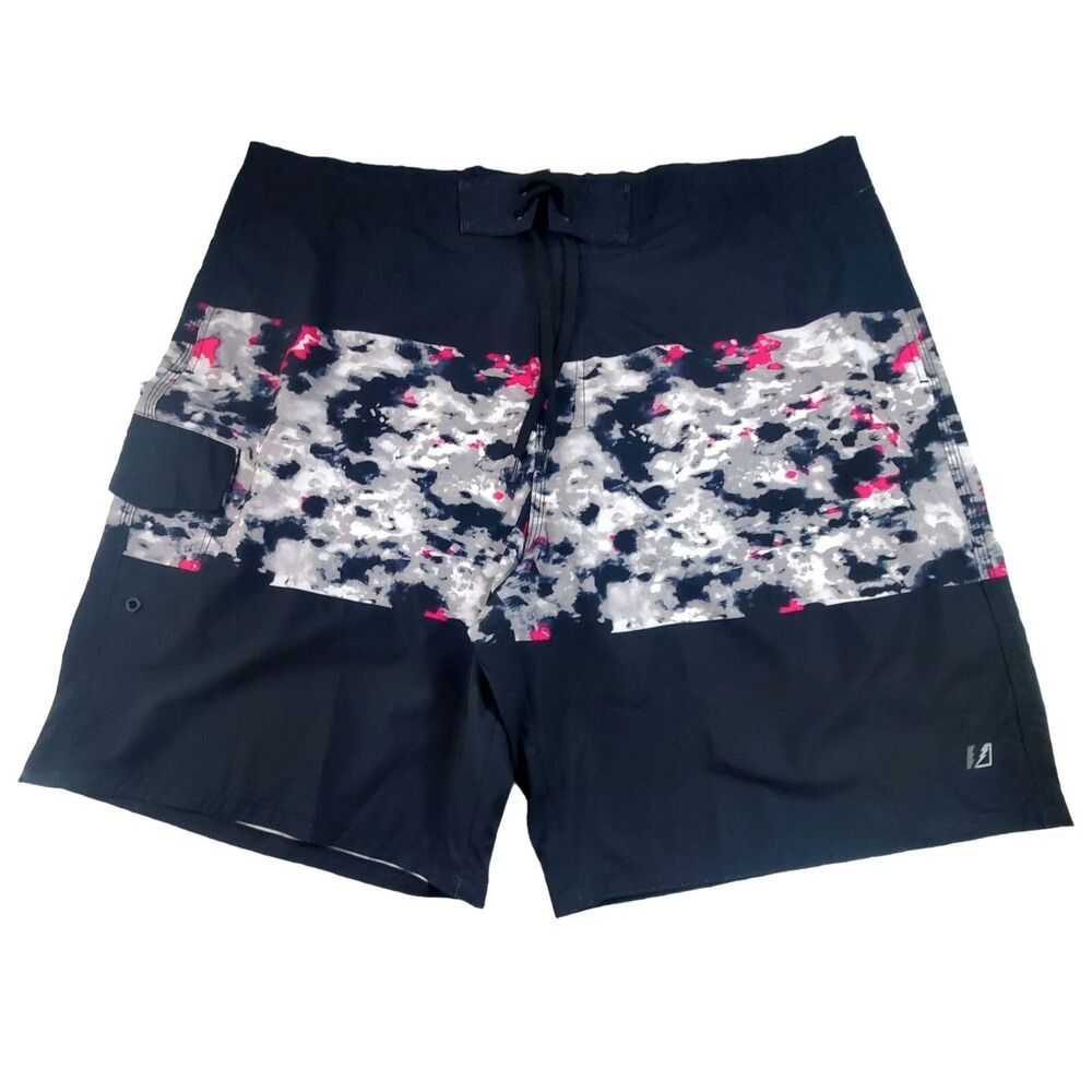 Amplify Board Shorts Mens XXL Black Gray Pink Lightweight Stretch Casual New